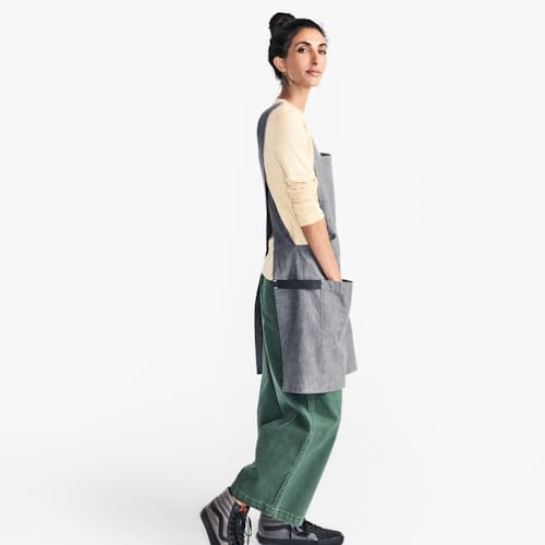 laydown image of Chambray Smock Apron