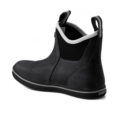 laydown image of Leather Ankle Deck Boot