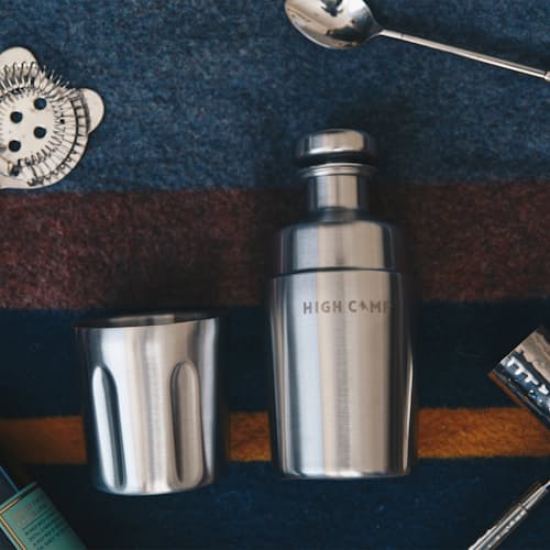 laydown image of Firelight 375ml Flask + Leather Holster