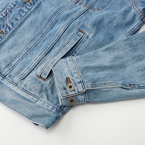 laydown image of Denim Trucker Jacket