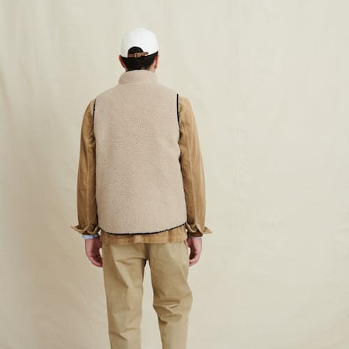 laydown image of Reversible Utility Vest in Sherpa