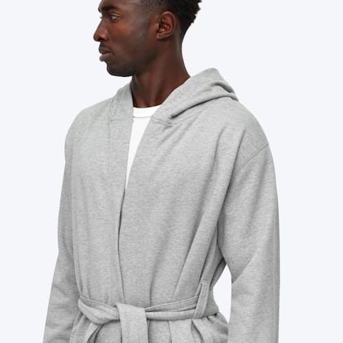 laydown image of Midweight Terry Hooded Robe