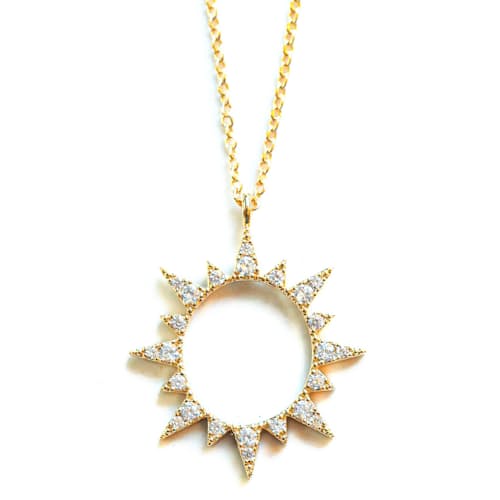 laydown image of Sun Burst Charm Necklace