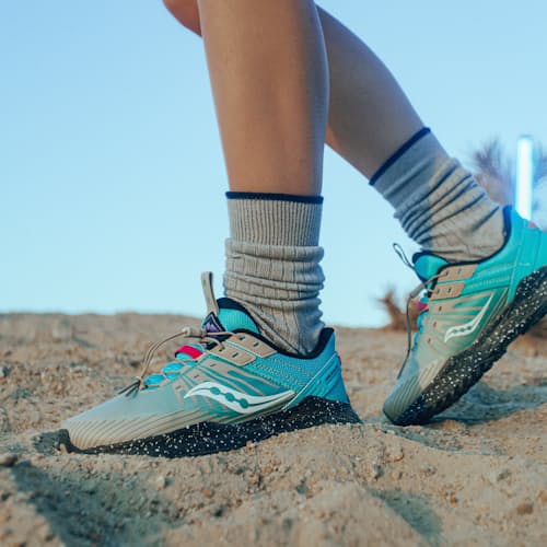 laydown image of Mad River TR2 "Water" Running Shoe
