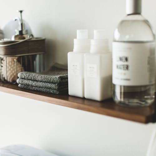 lifestyle image of Wall Mounted Wood Shelf