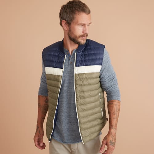 laydown image of Vail Reversible Puffer Vest