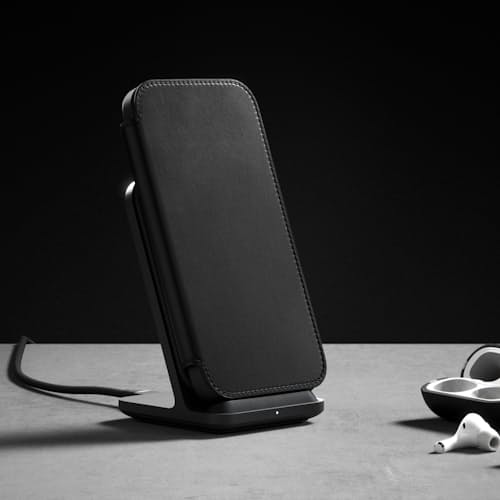 laydown image of Rugged Leather Folio iPhone 12 /iPhone 12 Pro Case