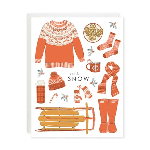 laydown image of Let it Snow Cards - Box of 6