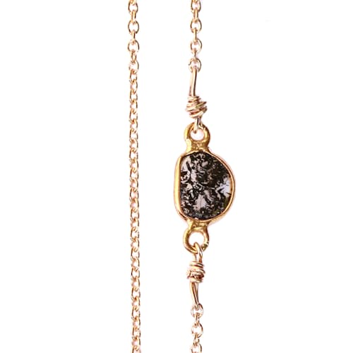 laydown image of Black Diamond Slice Necklace