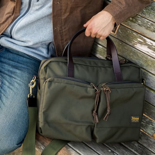 lifestyle image of Dryden Ballistic Nylon Briefcase - 14L
