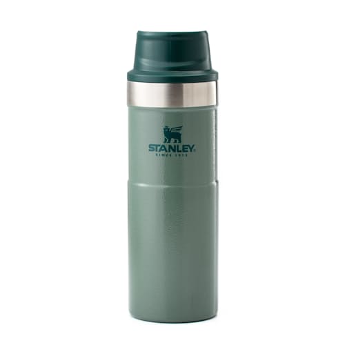 laydown image of Classic Trigger Action Travel Mug (16oz)