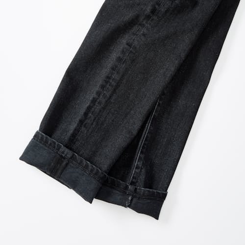 laydown image of Stonewashed Black Jeans - Slim