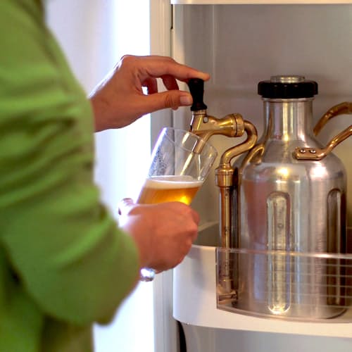 laydown image of uKeg 64 oz. - Stainless Steel Growler (w/ CO2)