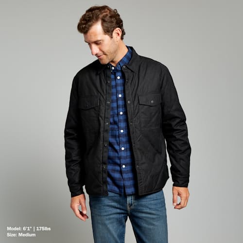 lifestyle image of Quilted Waxed Shirt Jacket