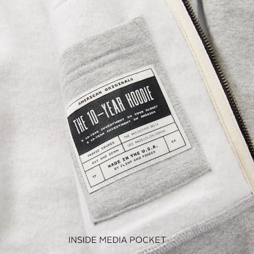laydown image of 10-Year Full Zip Hoodie