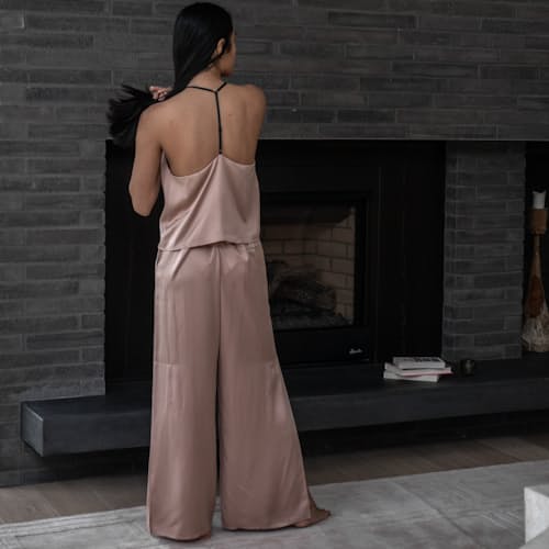 laydown image of Washable Silk Cami Pant Set