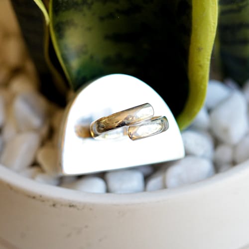 laydown image of Lapis Half Moon Ring