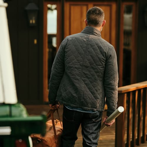 laydown image of Quilted Tanker Jacket