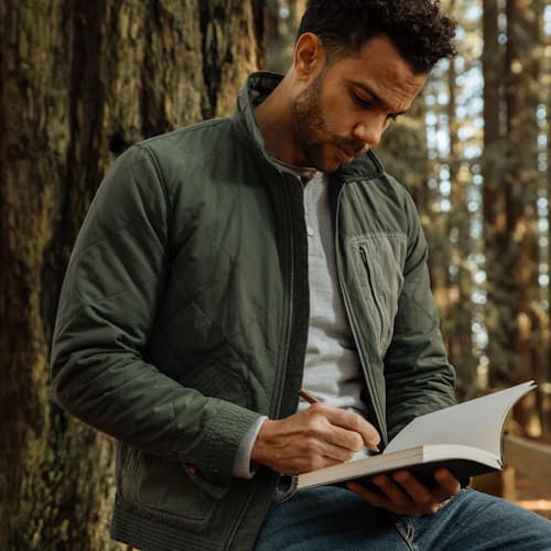 laydown image of Quilted Flight Jacket