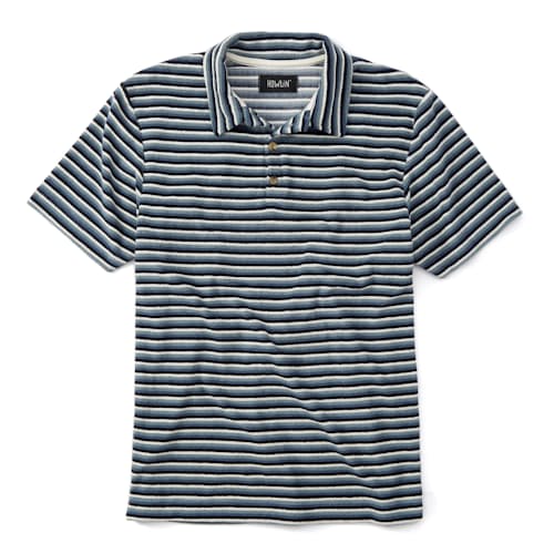 laydown image of Loose End Striped Terry Polo