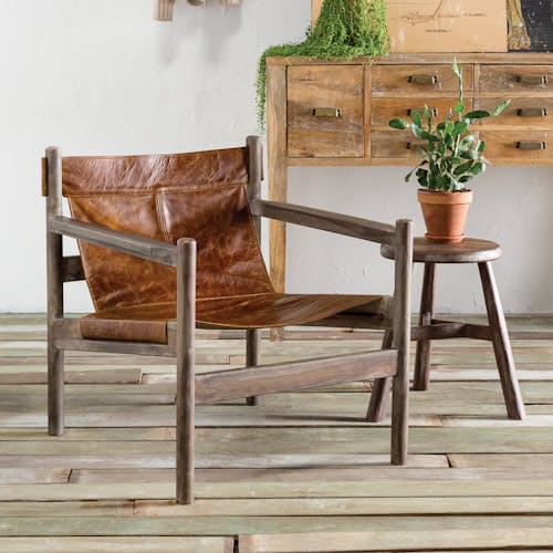 laydown image of Nolan Leather Chair