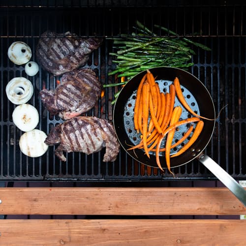 laydown image of Grill Frying Pan
