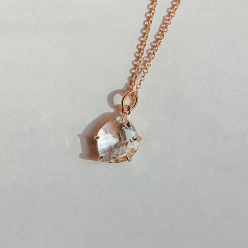 laydown image of Gold Crystal Claw Necklace