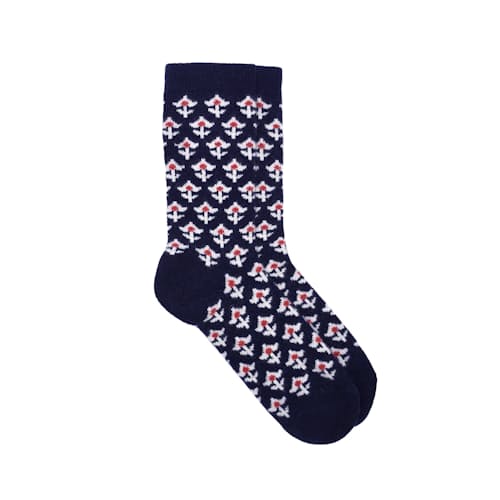 laydown image of Edo Flower - Merino & Cashmere Sock