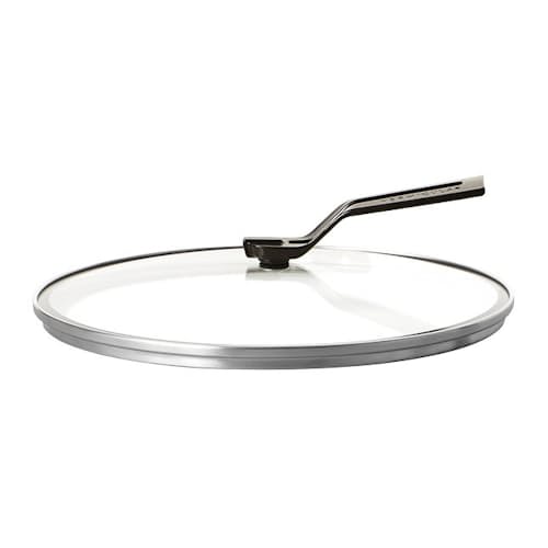 laydown image of Cast Iron Frying Pan with Lid - 10.2"