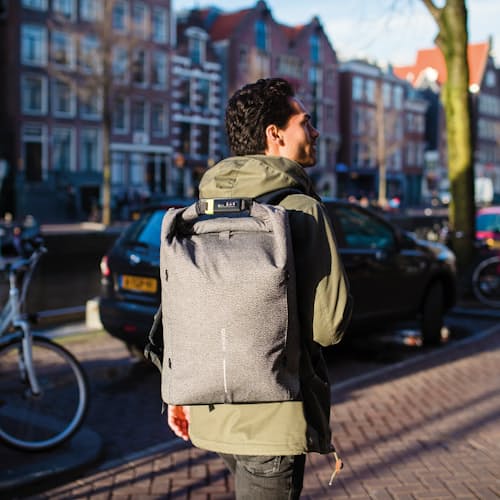laydown image of Urban Anti-Theft Backpack