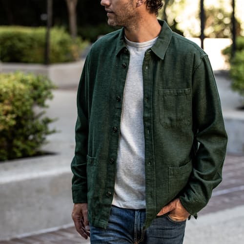 laydown image of Hunter Bedford Cord Overshirt
