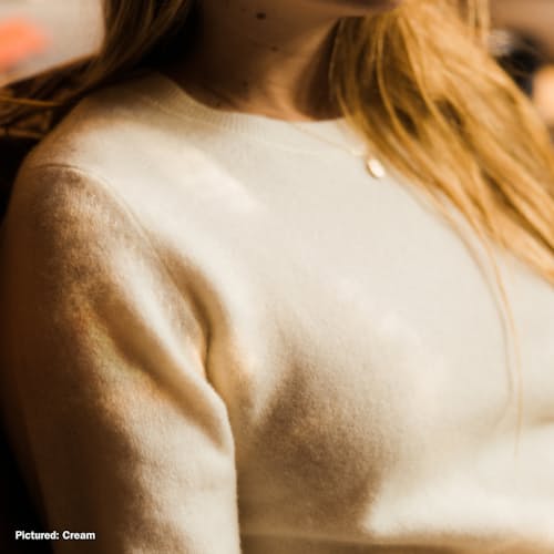 laydown image of Women's Brushed Cashmere Cropped Sweater