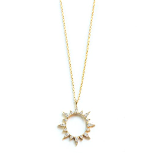 laydown image of Sun Burst Charm Necklace