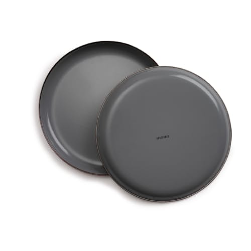 laydown image of Enamel Deep Plate Set