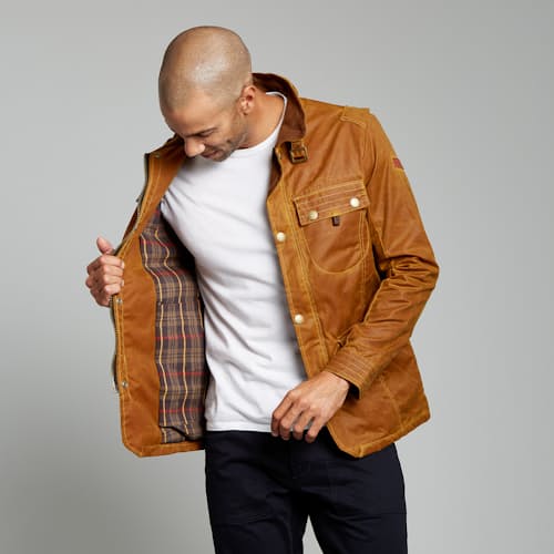 lifestyle image of Waxed Bexley Jacket