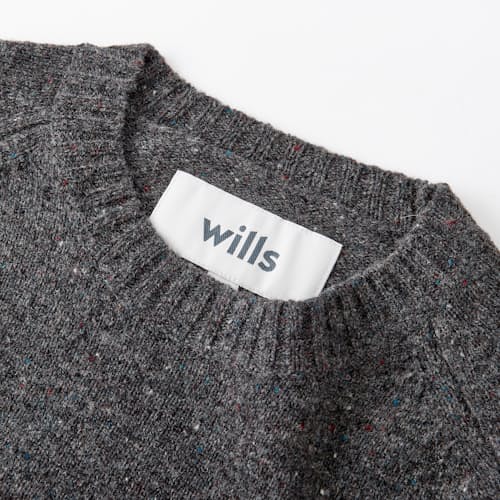 laydown image of Speckled Merino Wool Crewneck Sweater
