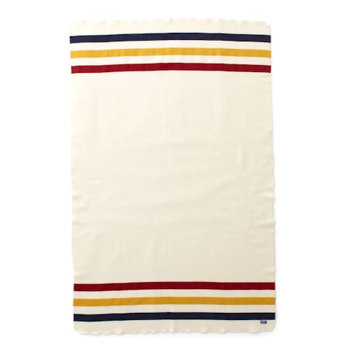 laydown image of Revival Stripe Wool Throw