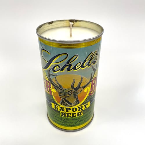 laydown image of Schell's Vintage Beer Can Candle