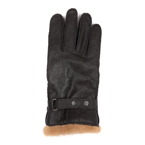 laydown image of Barbour Leather Utility Glove
