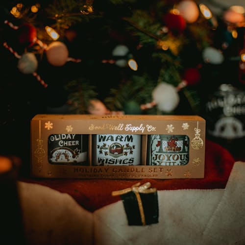 laydown image of Season Greetings Candle Gift Set