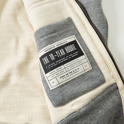 lifestyle image of 10-Year Waffle-Lined Hoodie