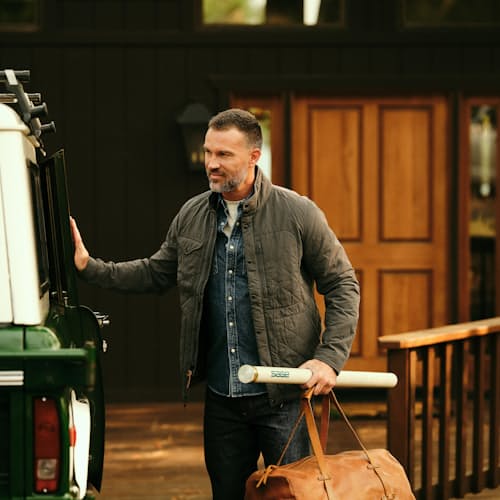 laydown image of Quilted Tanker Jacket
