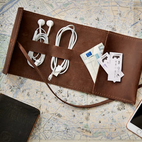 laydown image of Sidekick Leather Cord Wrap