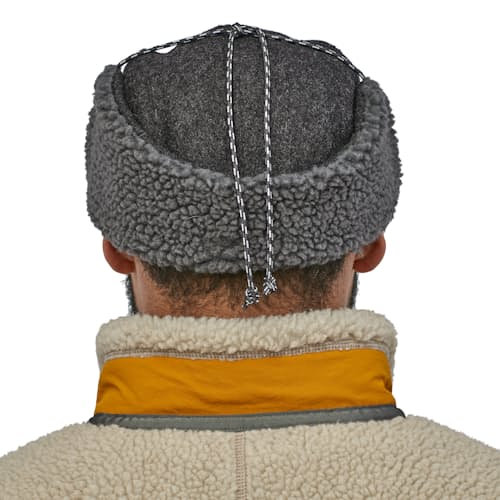 laydown image of Recycled Wool Ear Flap Hat