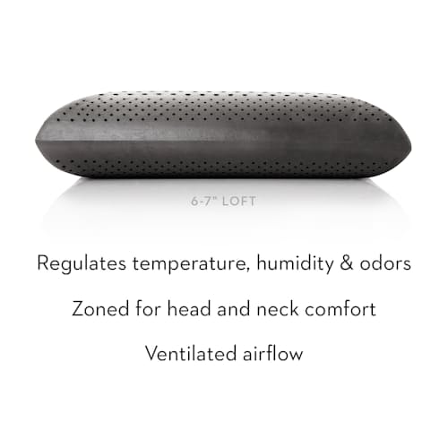 laydown image of Zoned Dough Mid Loft Charcoal Pillow - King