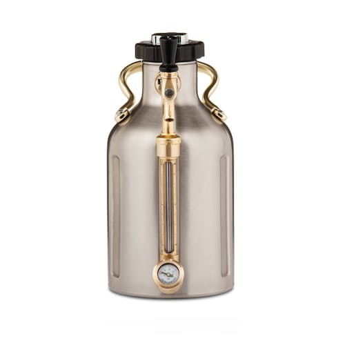 laydown image of uKeg 64 oz. - Stainless Steel Growler (w/ CO2)