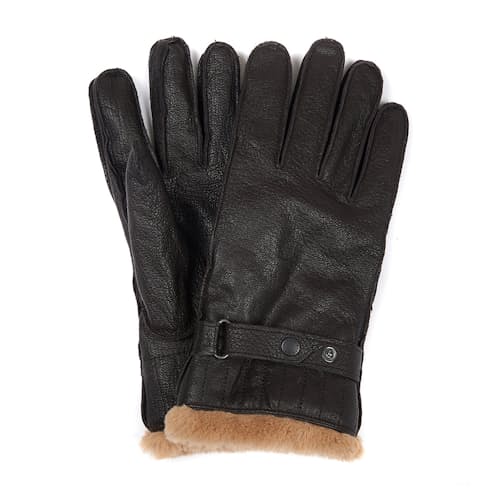 laydown image of Barbour Leather Utility Glove