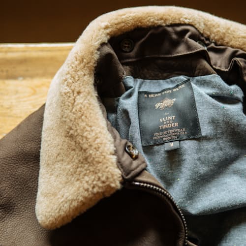 lifestyle image of Golden Bear Leather Bomber
