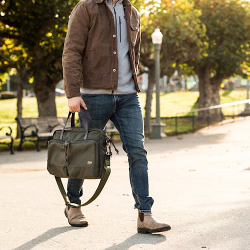 lifestyle image of Dryden Ballistic Nylon Briefcase - 14L