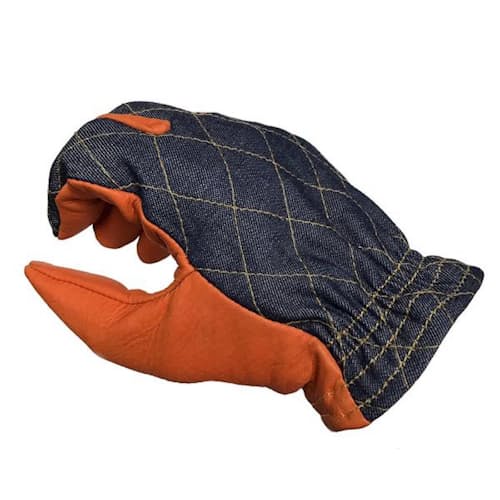 laydown image of Crockett - Denim / Deerskin